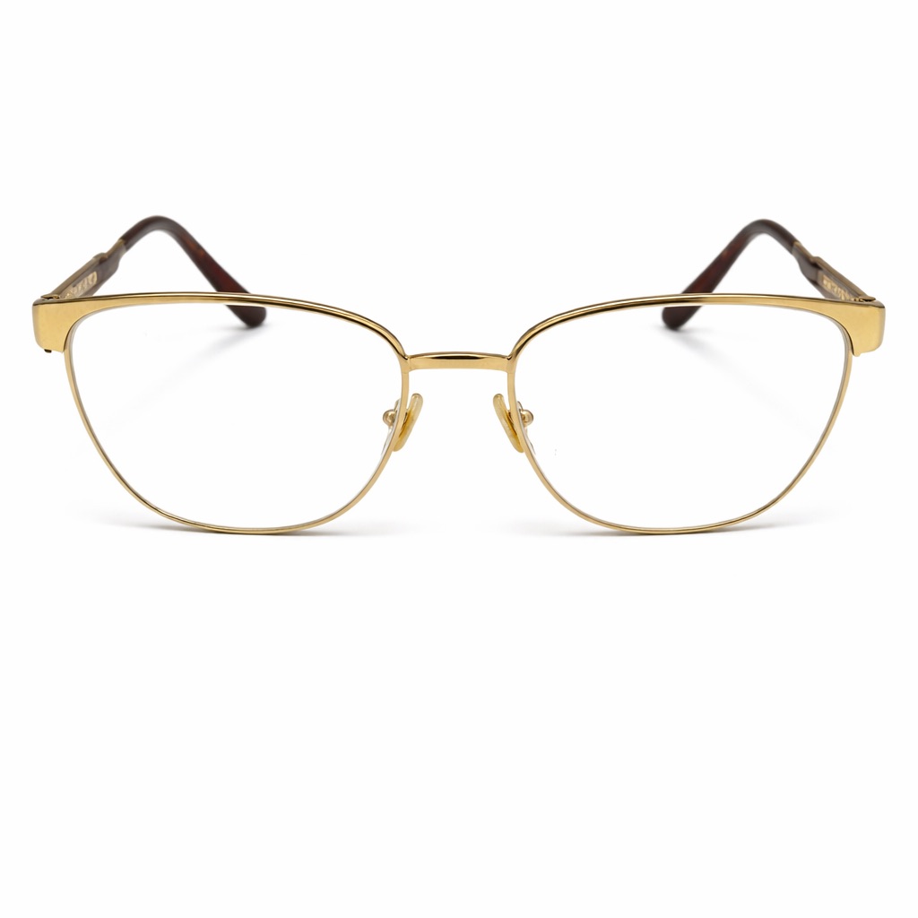 Versace Gold Metal Cat-Eye Glasses Unisex